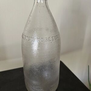 Vintage 1940s Glass Bottle “No Return No Deposit” Single Use Container